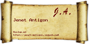 Jenet Antigon névjegykártya